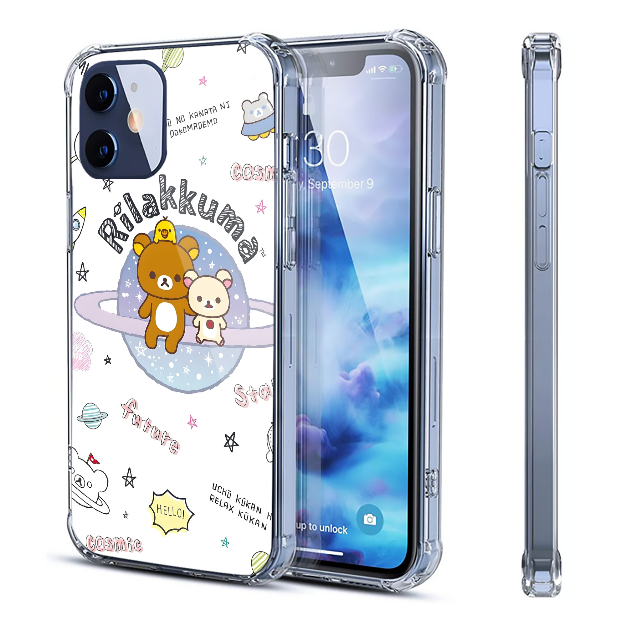 （画像用） リラックマ リラックマ キイロイトリ Rilakkuma Korilakkuma Kiiroitori 【iPhone 12シリーズ対応】透明スマホケース（クリアソフトケース）